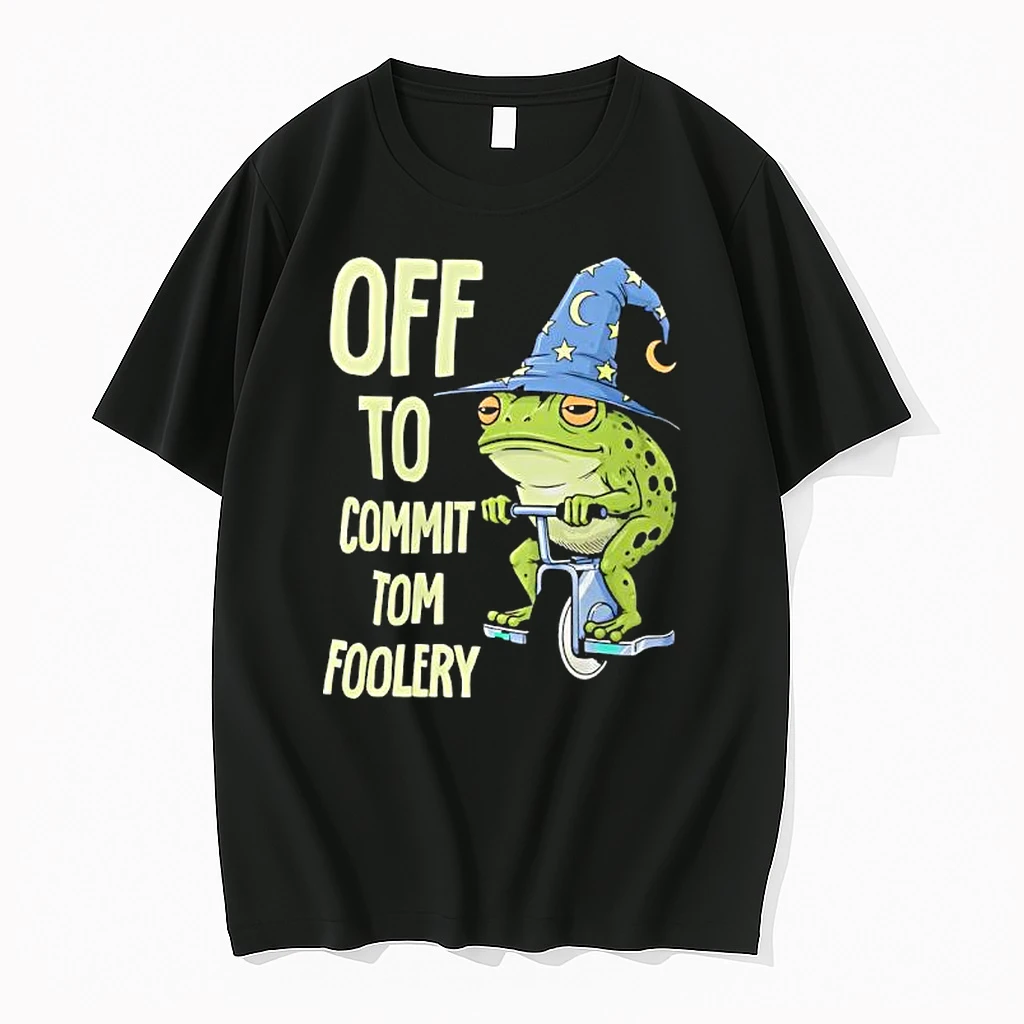 Frog Wizard Riding A Unicycle Off To Commit Tomfoleri Graphic Shirts