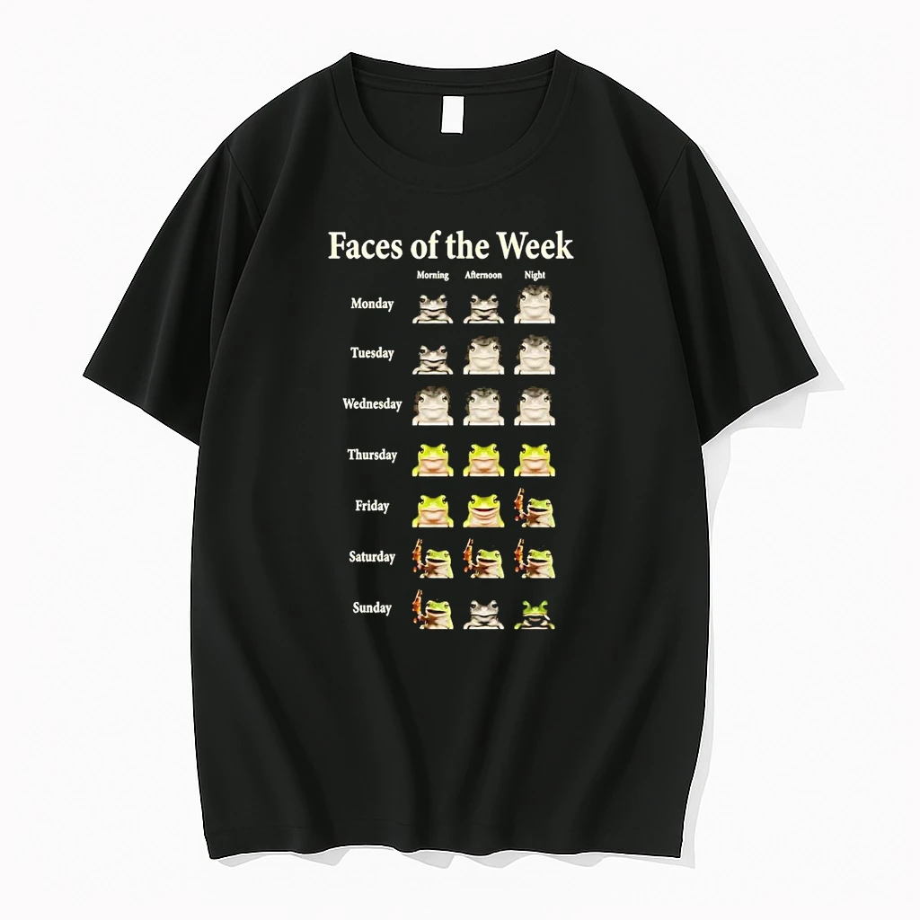 Frog Faces Of The Week Morning Afternoon And Night Shirts