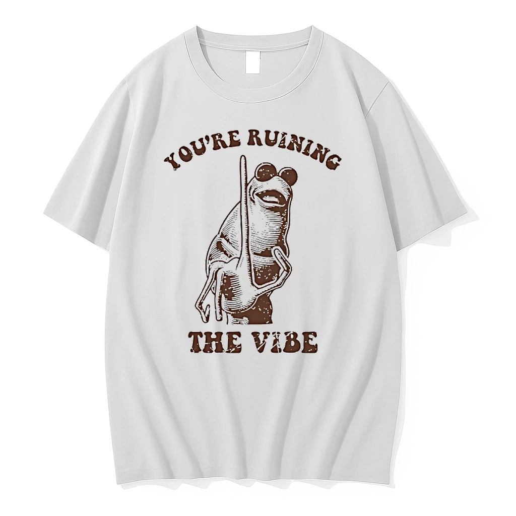 Frog Raising One Index Finger You Are Ruining The Vibe Retro Shirts