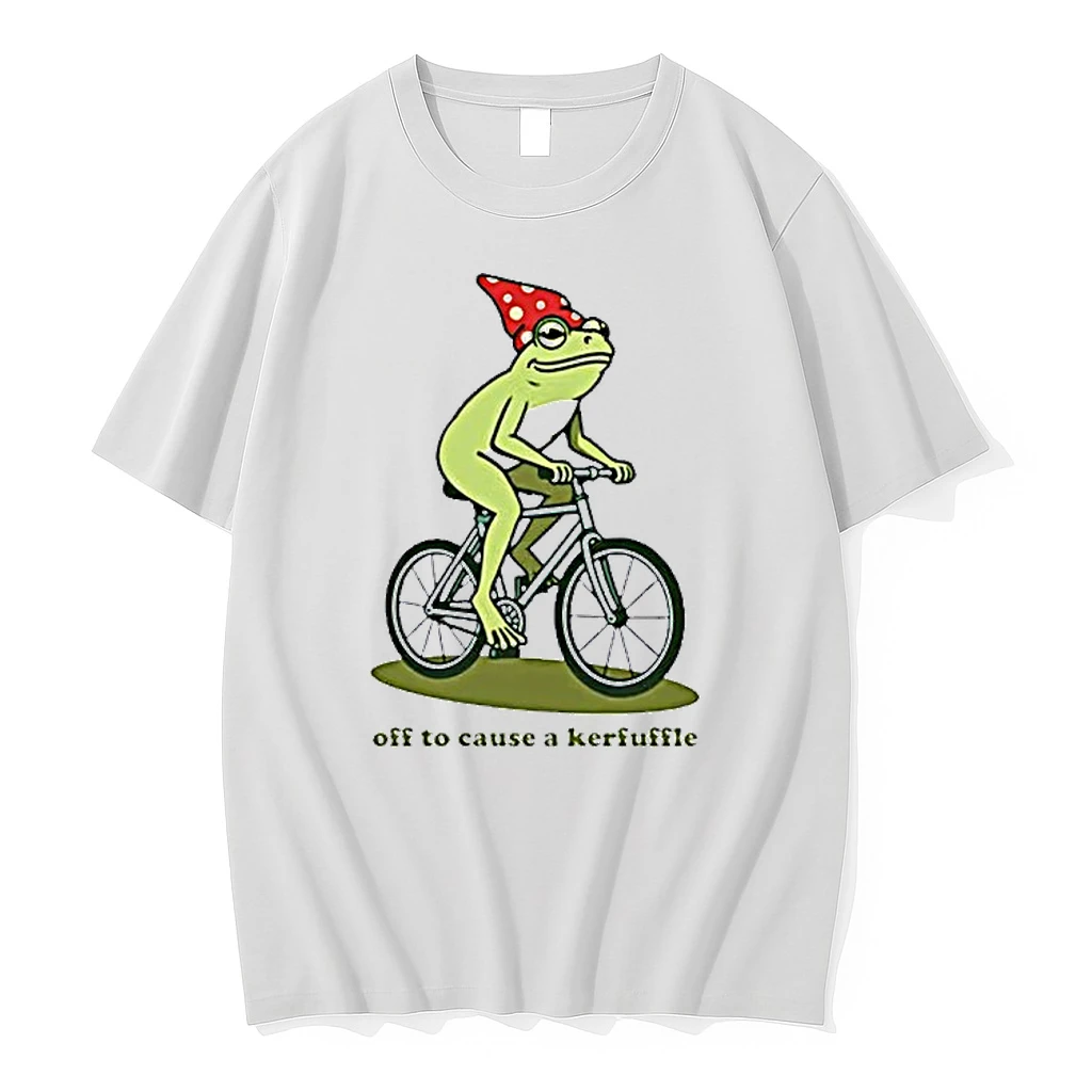 Frog Riding A Bicycle Off To Cause A Kerfuffle Shirts