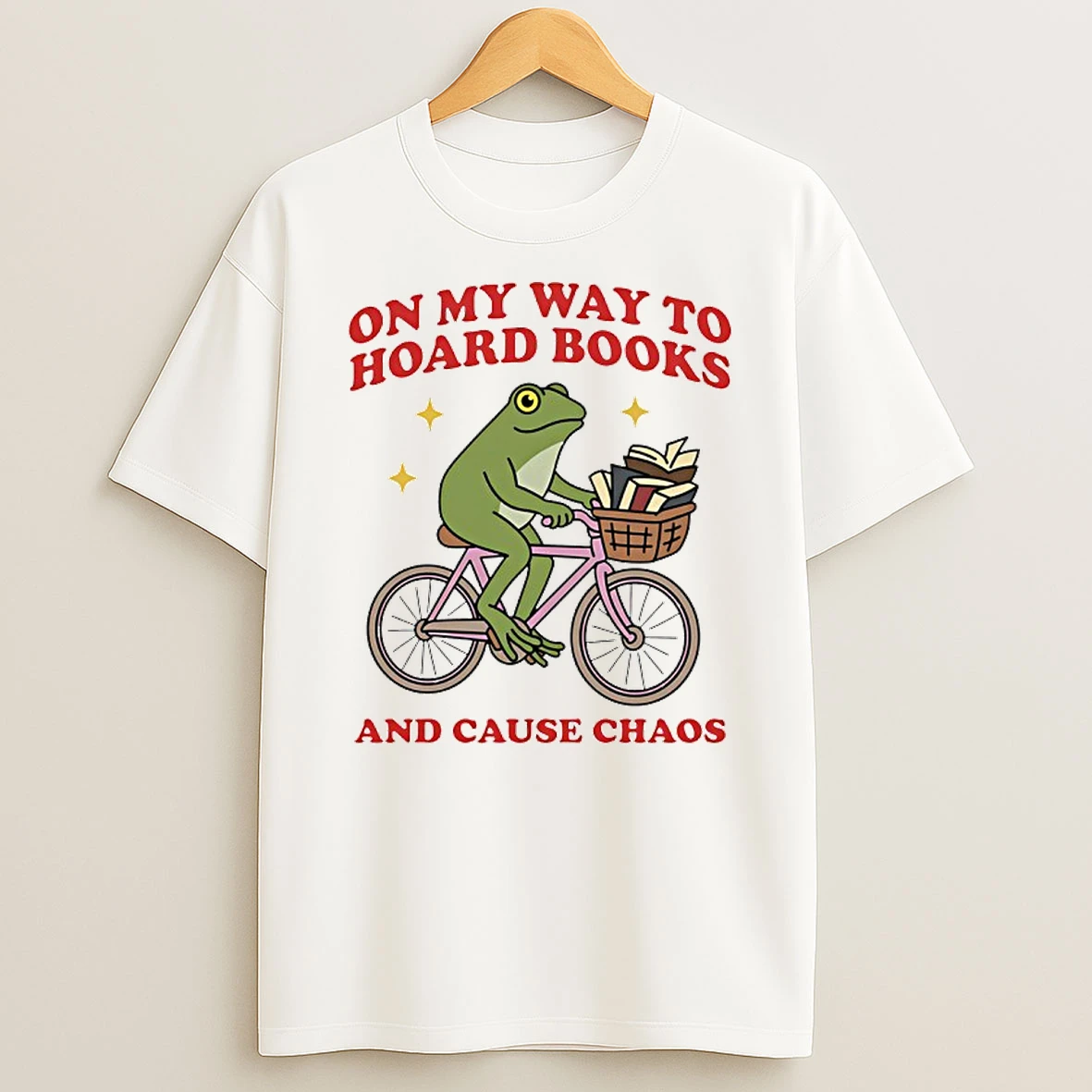 Frog Riding Bicycle On Way To Hoard Books And Cause Chaos Shirts
