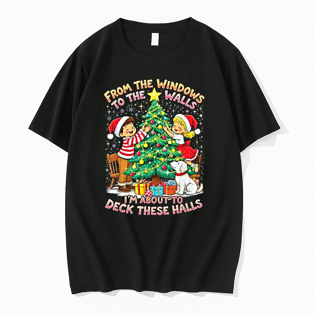 From The Windows To Walls Deck These Halls Kids Holiday Christmas Shirts