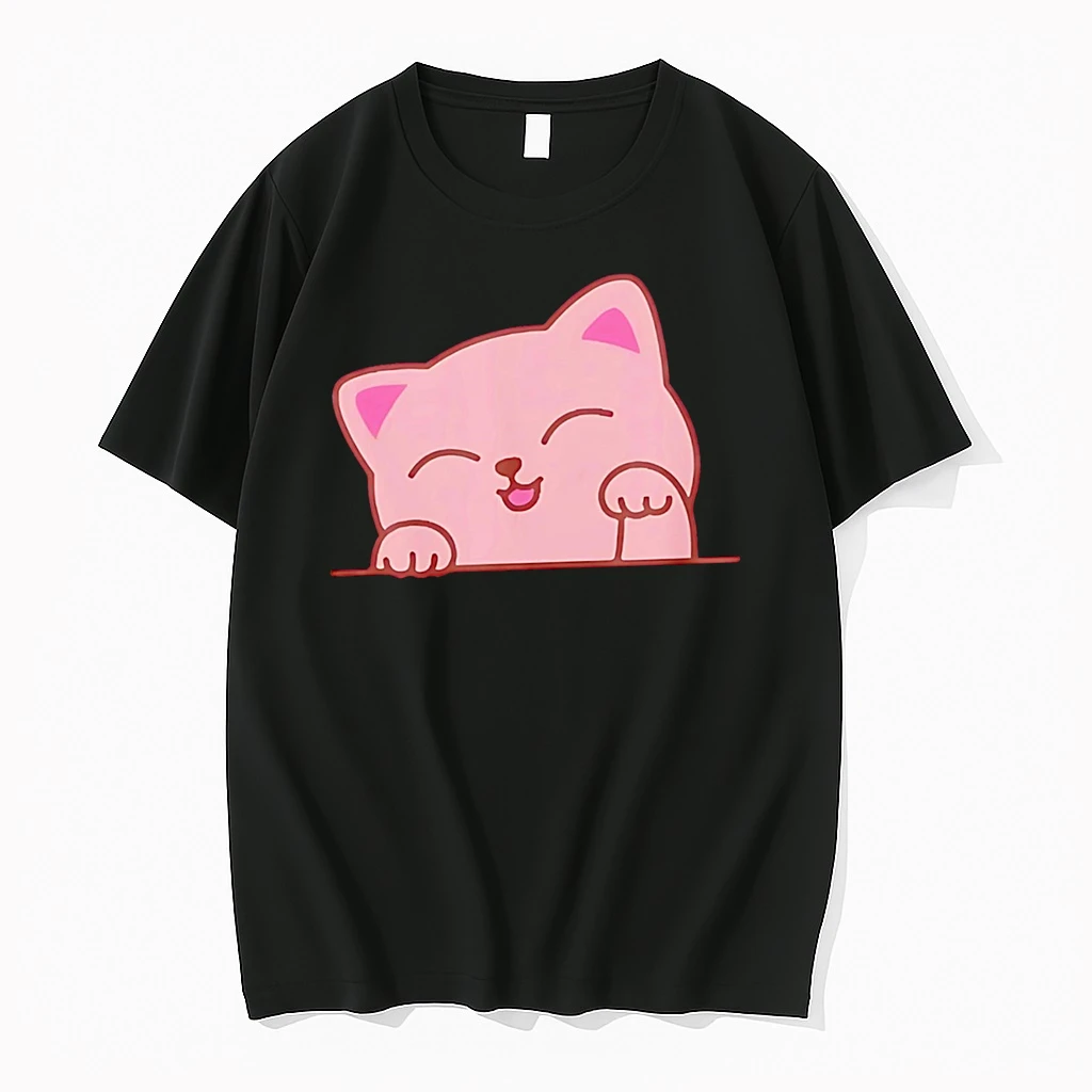 Funny Cute Cat Pink Shirts