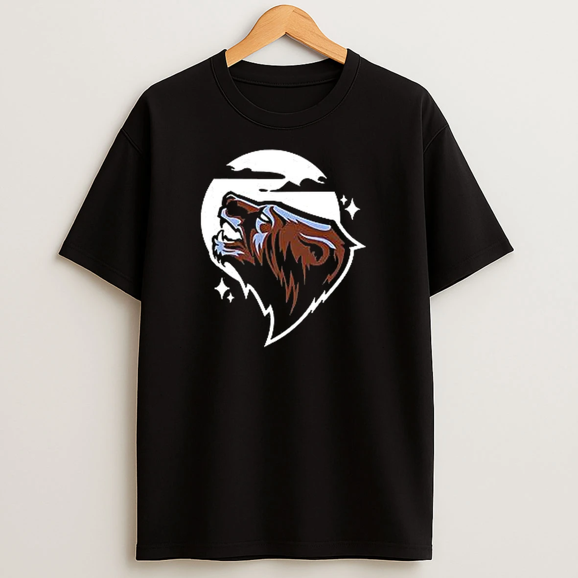 Funny Grizzly Bear Head Logo T Shirts