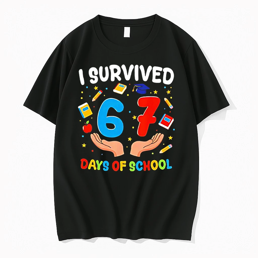 Funny I Survived 67 Days Of School Shirts