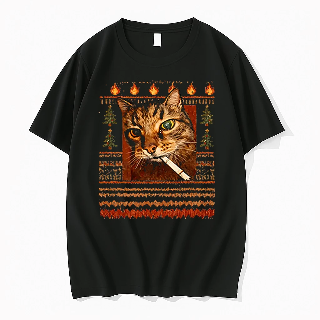 Funny Smoking Cat Meme Christmas Shirts