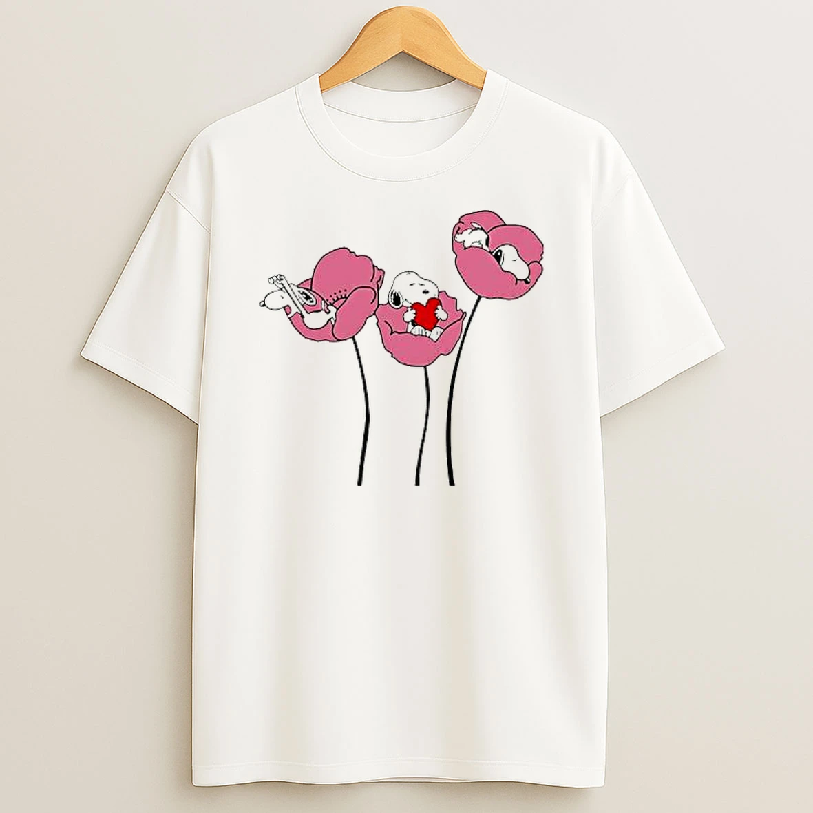 Funny Snoopy In Flower Shirts