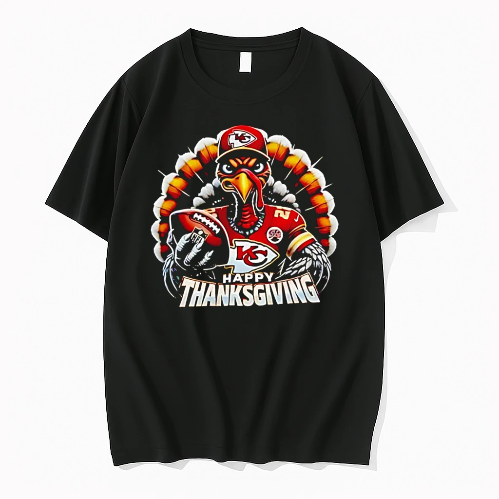 Funny Turkey Kansas City Chiefs Happy Thanksgiving Football Nfl 2025 Shirts