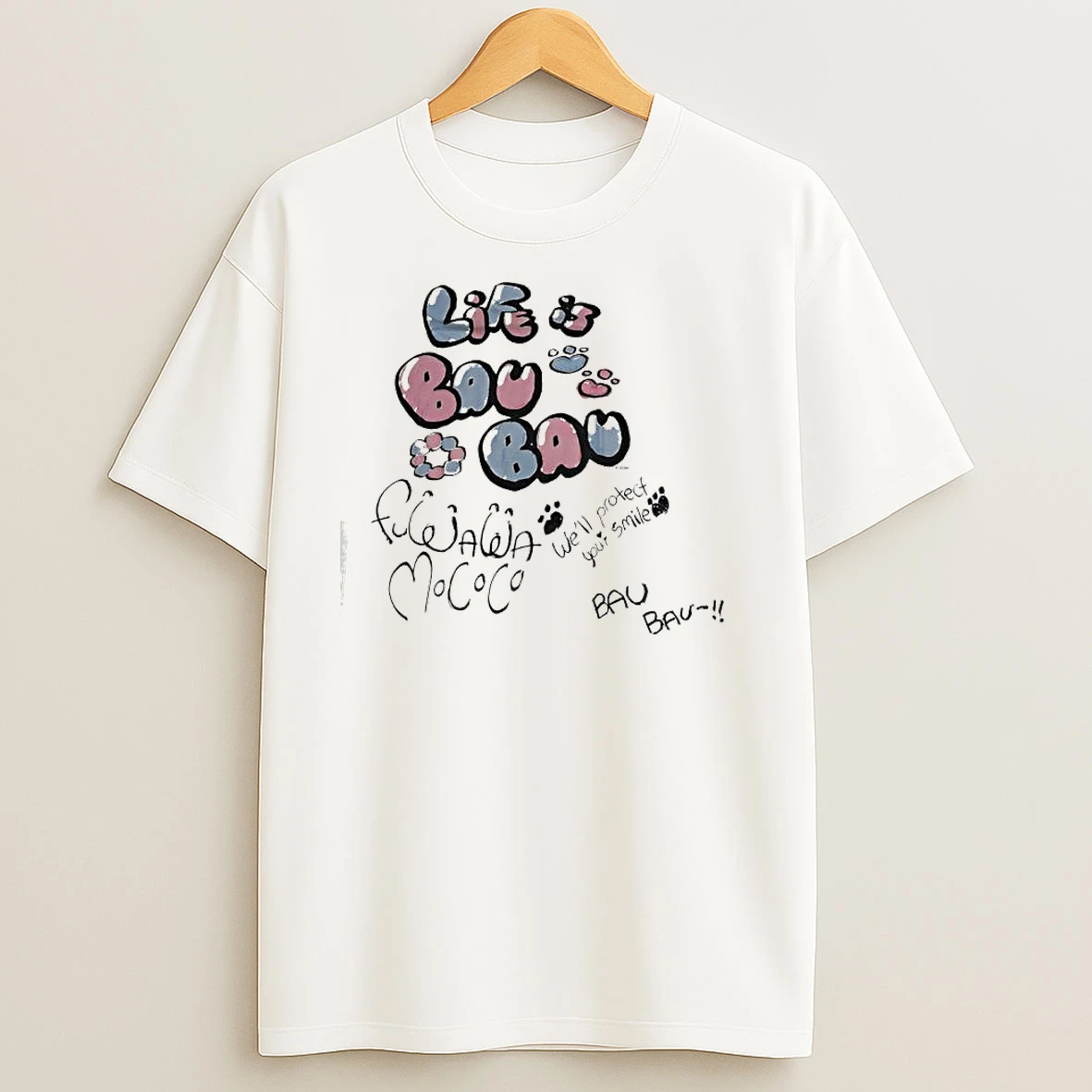 Fuwamoco Life Is Bau Bau Well Protect Your Smile T Shirts