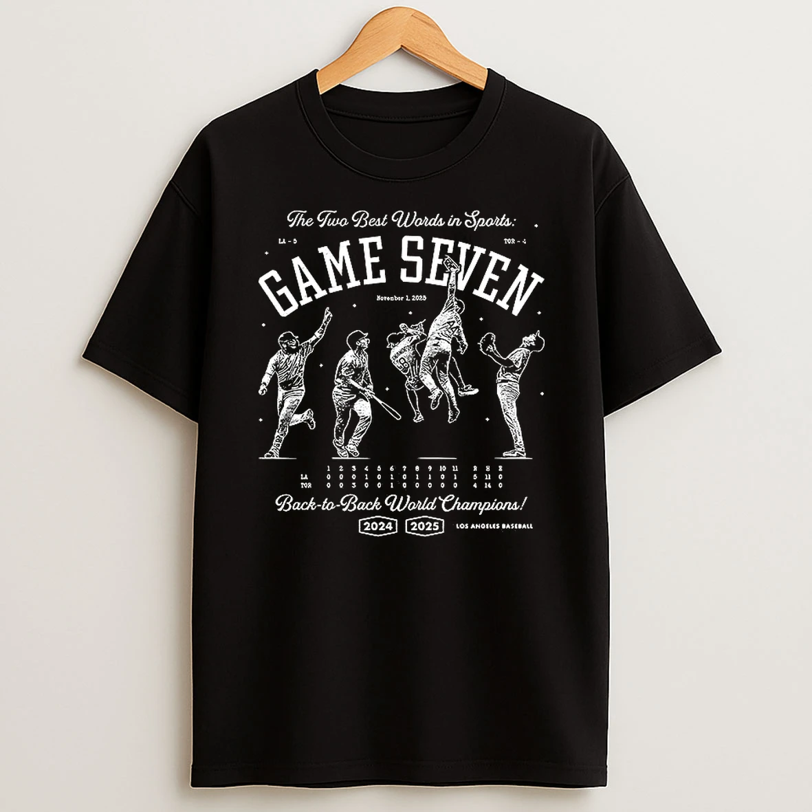 Game Seven Los Angeles Dodgers Back To Back World Champions Shirts