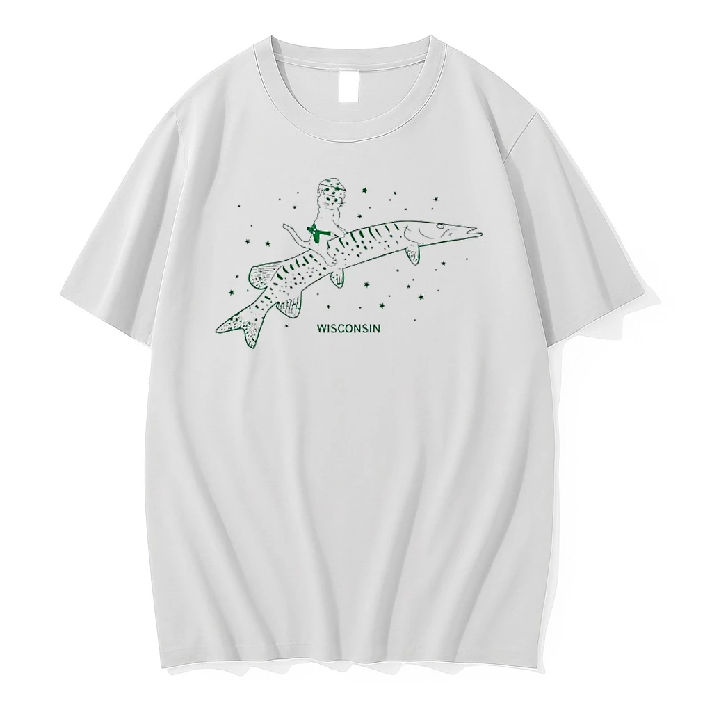 Gary Cat Riding Musky Wisconsin Shirts