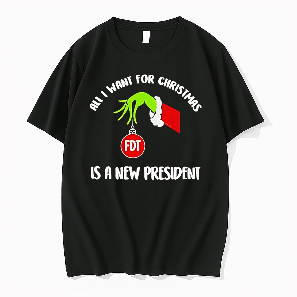 Gavin Newsom Wearing All I Want For Christmas Is A New President Grinch Hand Shirts