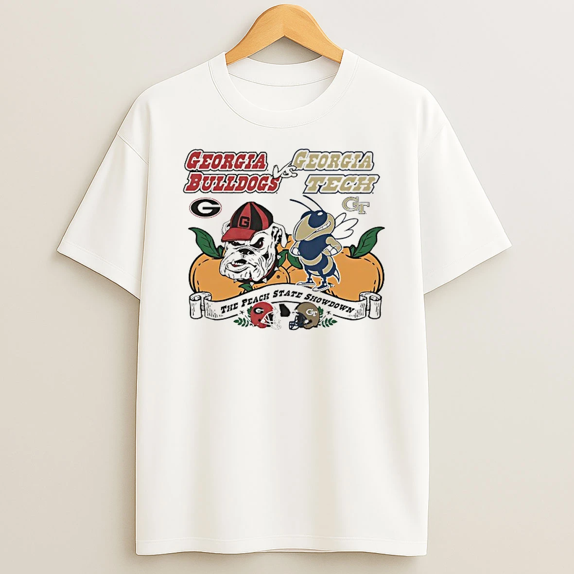 Georgia Bulldogs Vs Georgia Tech Yellow Jackets The Peach State Showdown Shirts