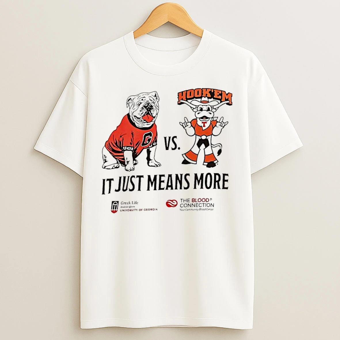 Georgia Bulldogs Vs Texas Longhorns It Just Means More Mascot T Shirts