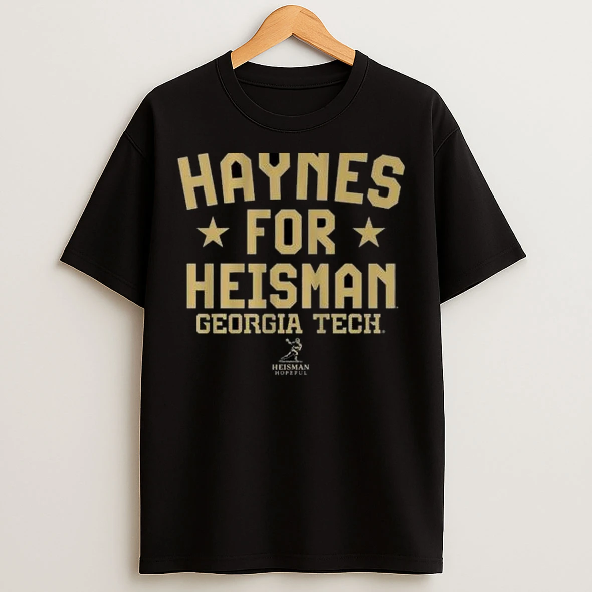 Georgia Tech Football Haynes King For Heisman 2025 Circle Black T Shirts