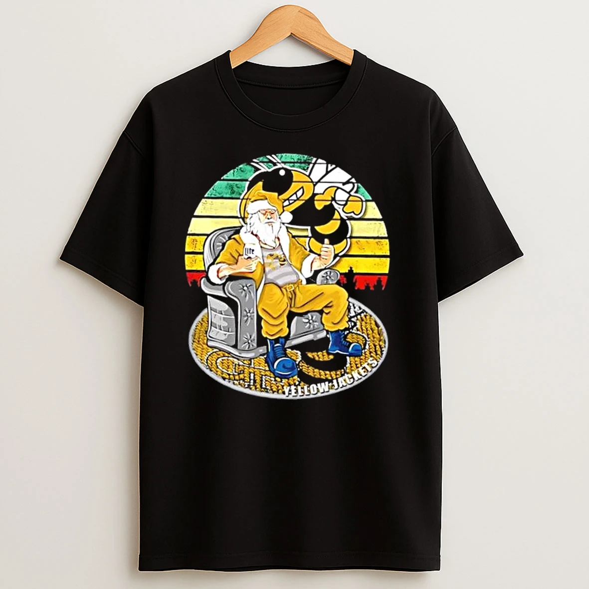Georgia Tech Yellow Jacket X Santa Claus Christmas Vintage T Shirts