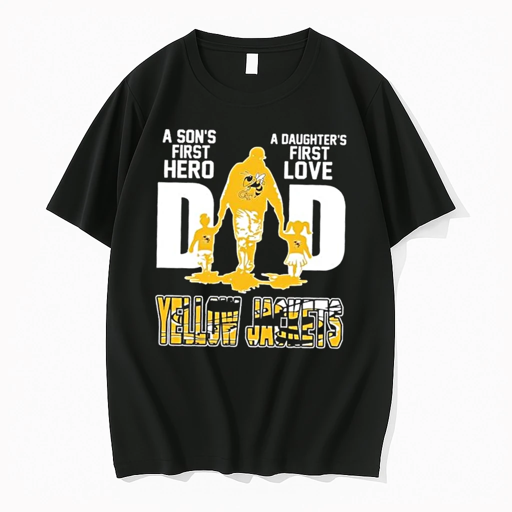 Georgia Tech Yellow Jackets A Sons First Hero A Daughters First Love Dad Shirts