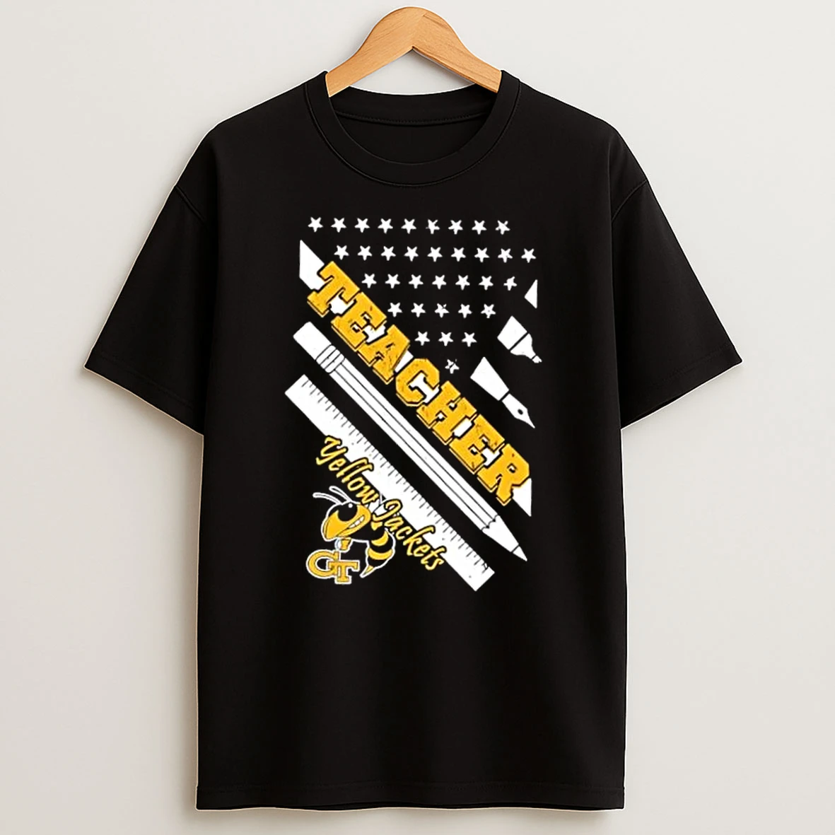 Georgia Tech Yellow Jackets X Teacher American Flag Shirts