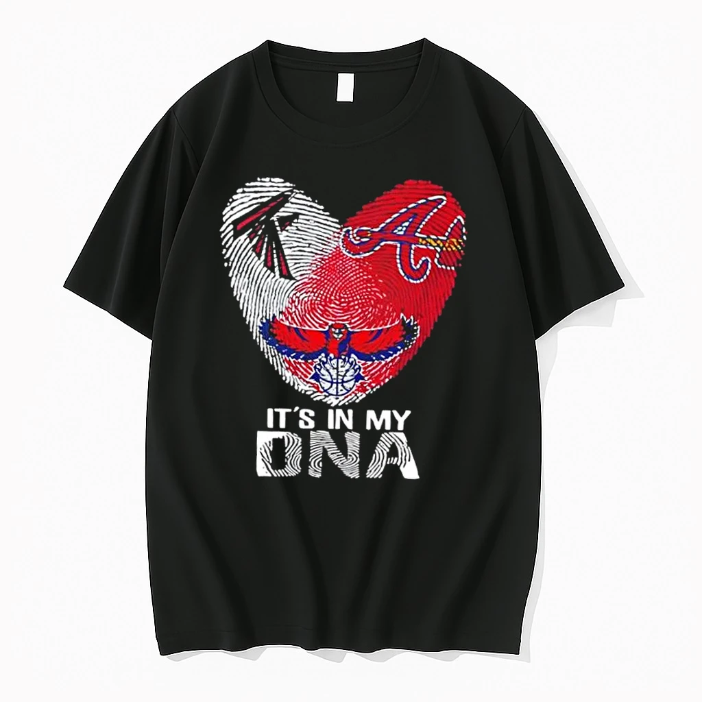Georgia City Atlanta Sports Falcons X Braves Saints Its In My Dna Fingerprint Heart Shirts