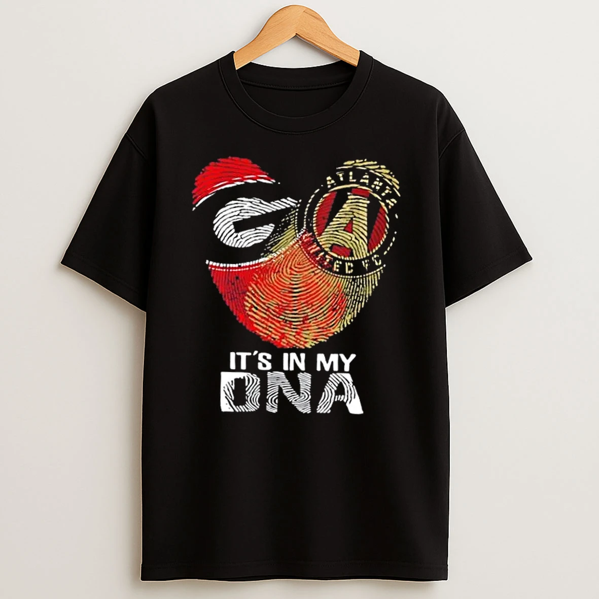 Georgia City Sports Bulldogs X Atlanta United Fc Its In My Dna Fingerprint Heart Shirts