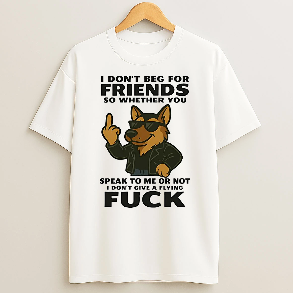 German Shepherd I Dont Beg For Friends Speak To Me Or Not Fuck Shirts