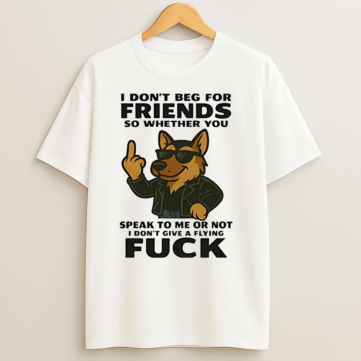 German Shepherd I Dont Beg For Friends Speak To Me Or Not Fuck T Shirts