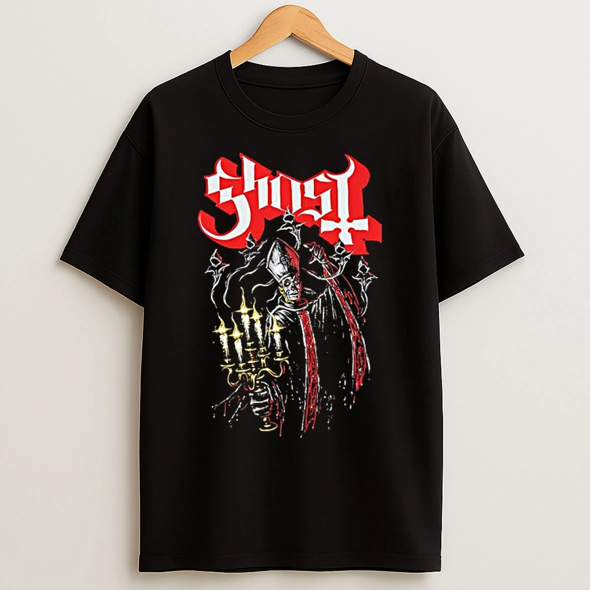 Ghost Haunted Candelabra Merchandise T Shirts