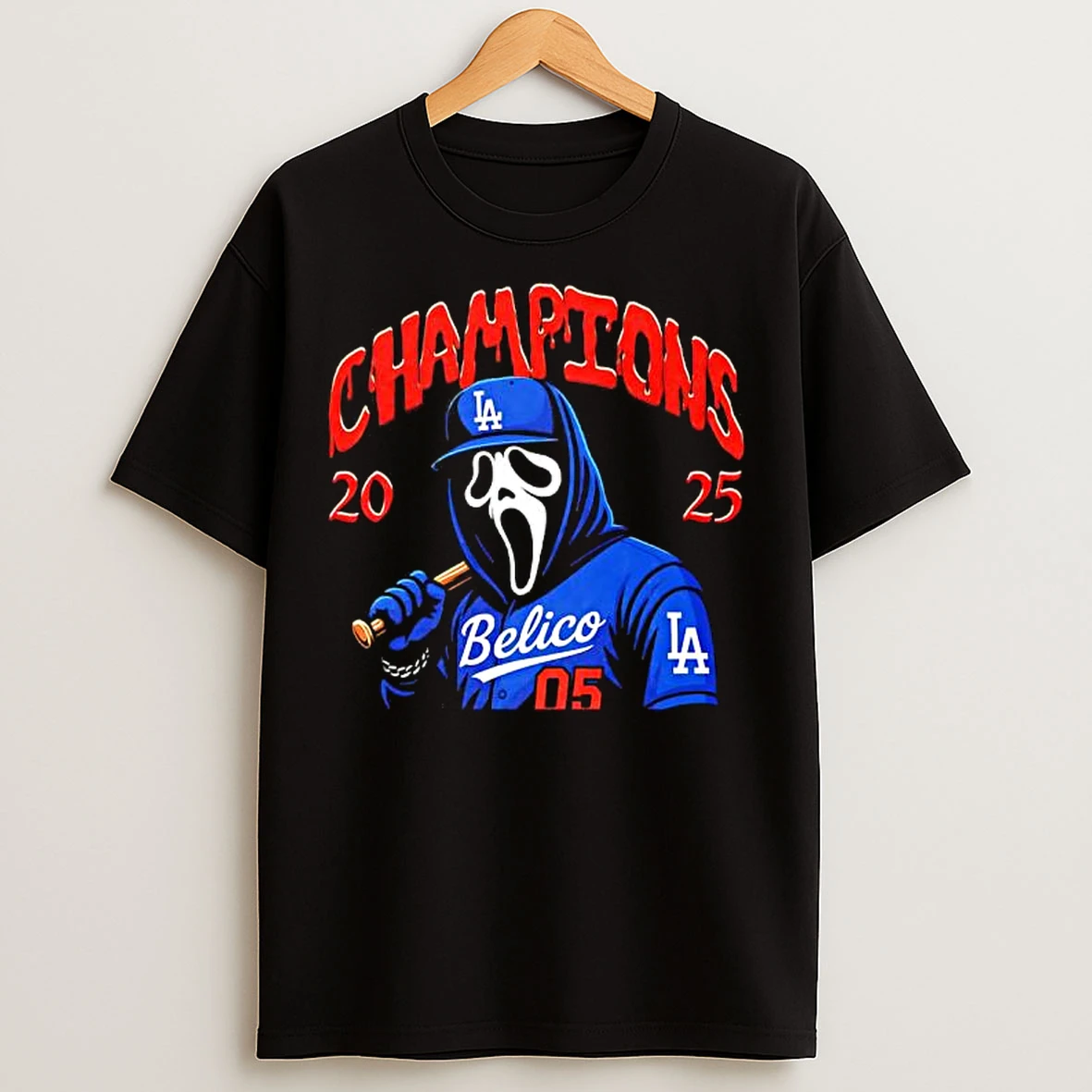 Ghostface Los Angeles Dodgers Horror Player Champions 2025 Graphic 1 T Shirts
