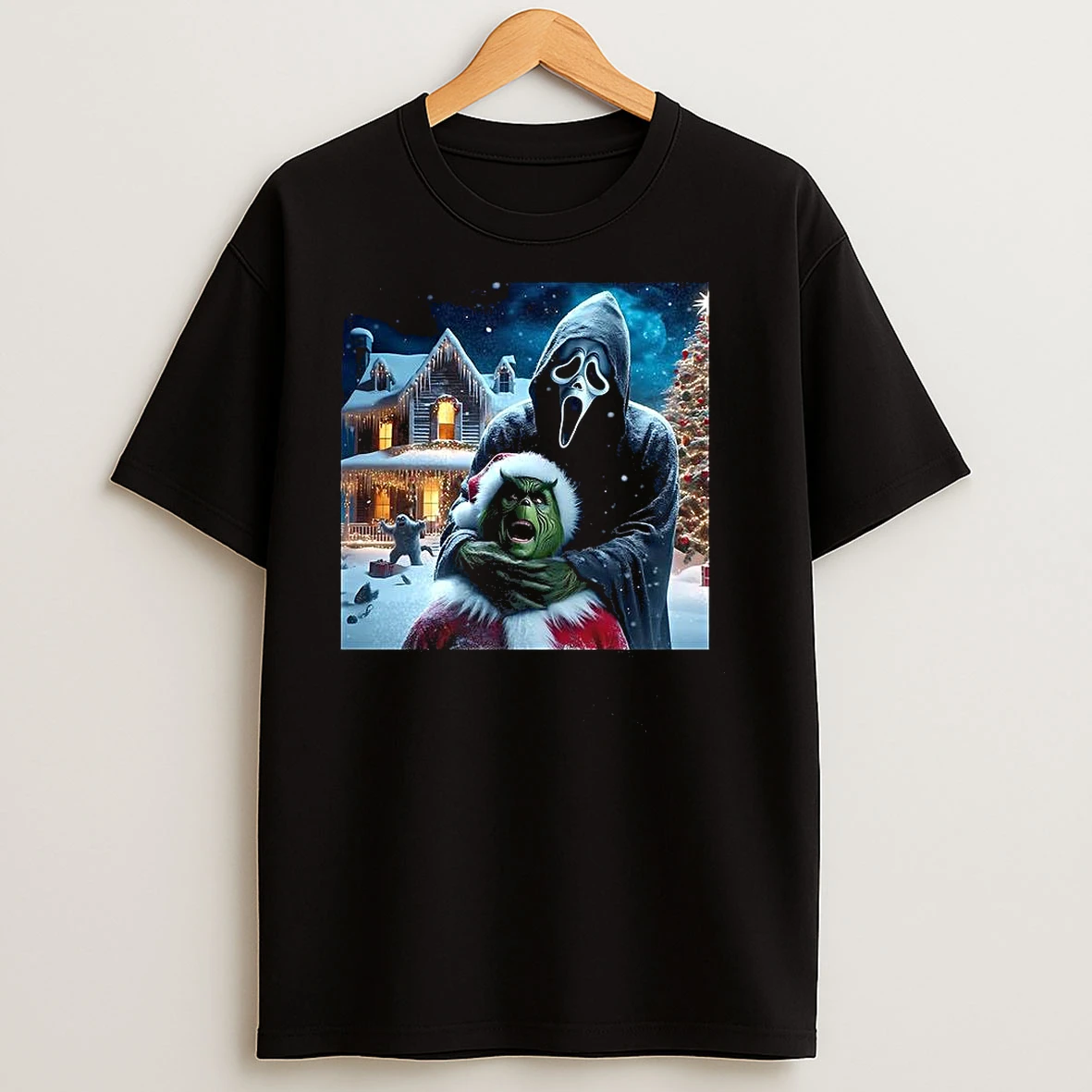 Ghostface Teaches Grinch A Lesson Horror Christmas T Shirts