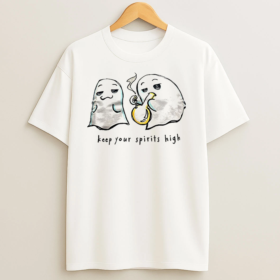 Ghosts Smoking Keep Your Spirits High T Shirts