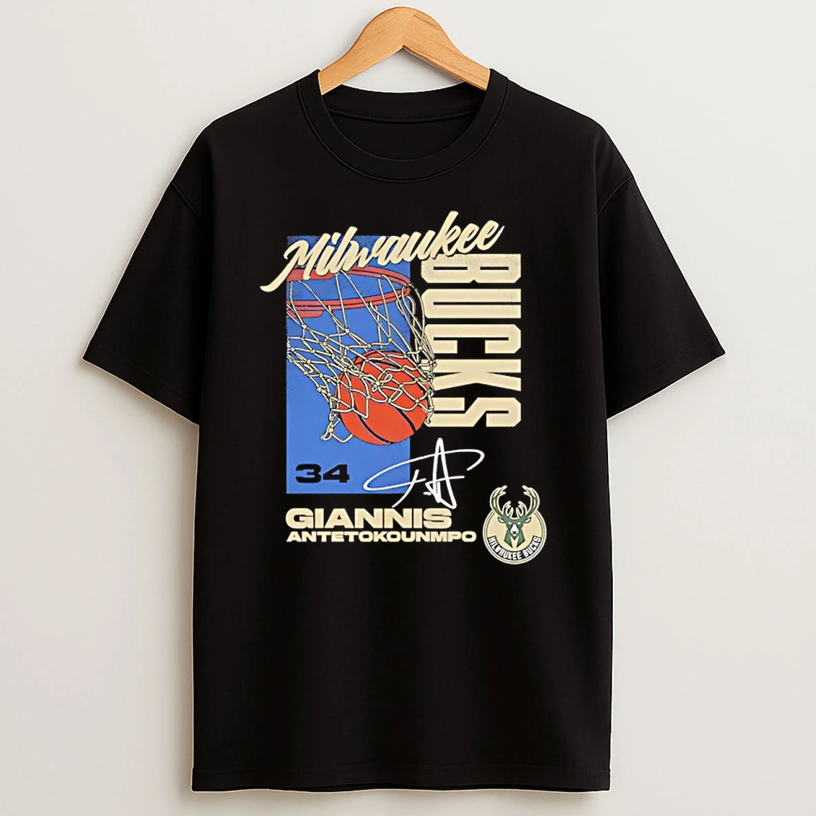 Giannis Antetokounmpo 34 Milwaukee Bucks All Net Signature Shirts