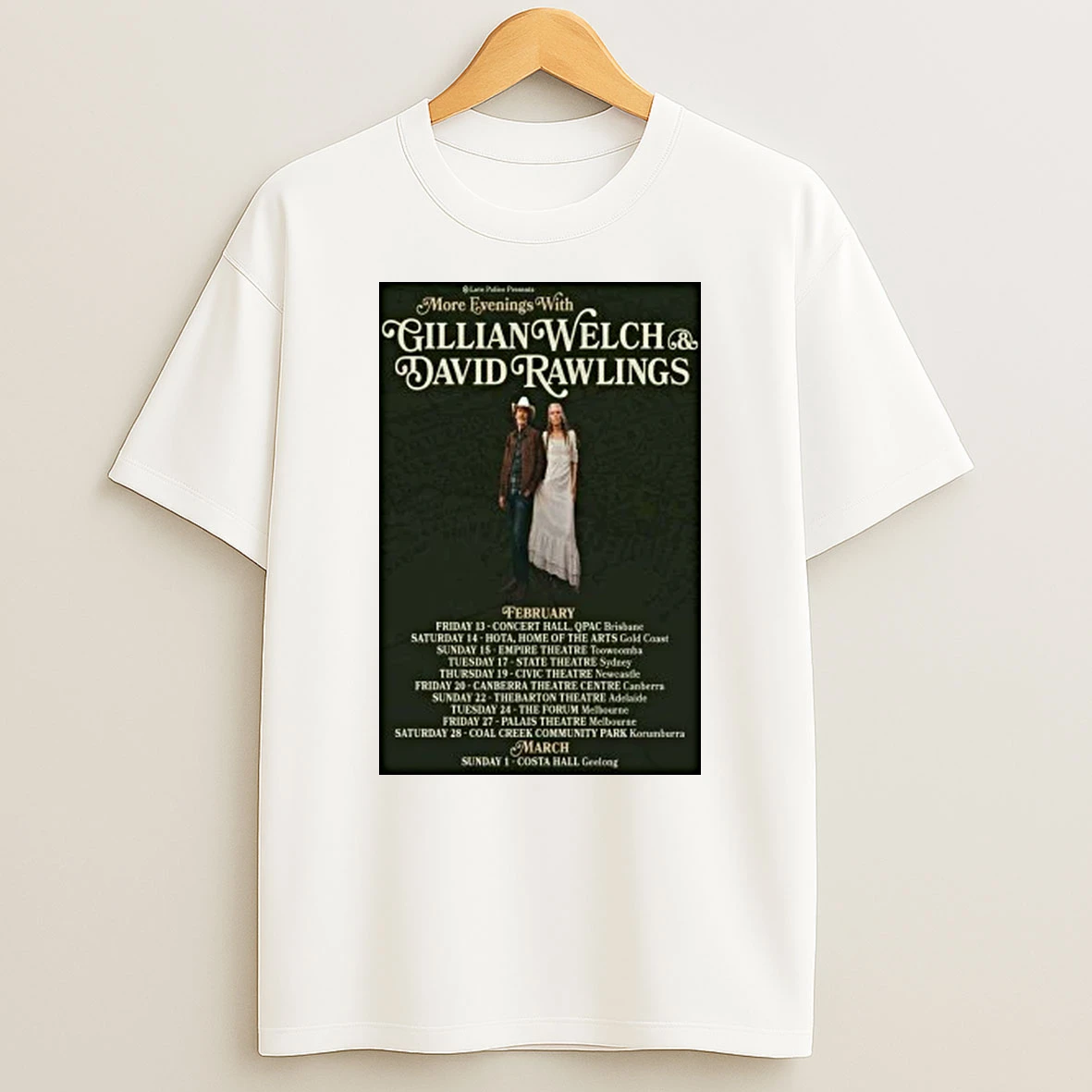 Gillian Welch And David Rawlings Feb And March 2026 Shirts