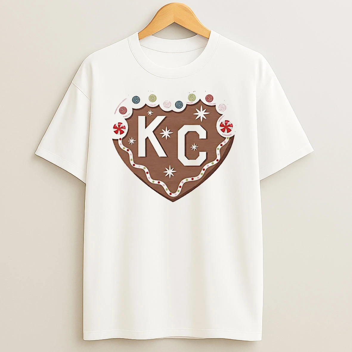 Gingerbread Kc Heart I Love Kansas City Christmas Shirts