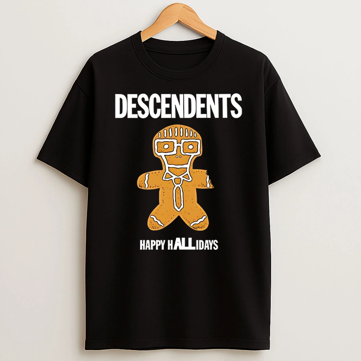 Gingerbread Man Broken Arm Descendents Happy Hallidays Shirts