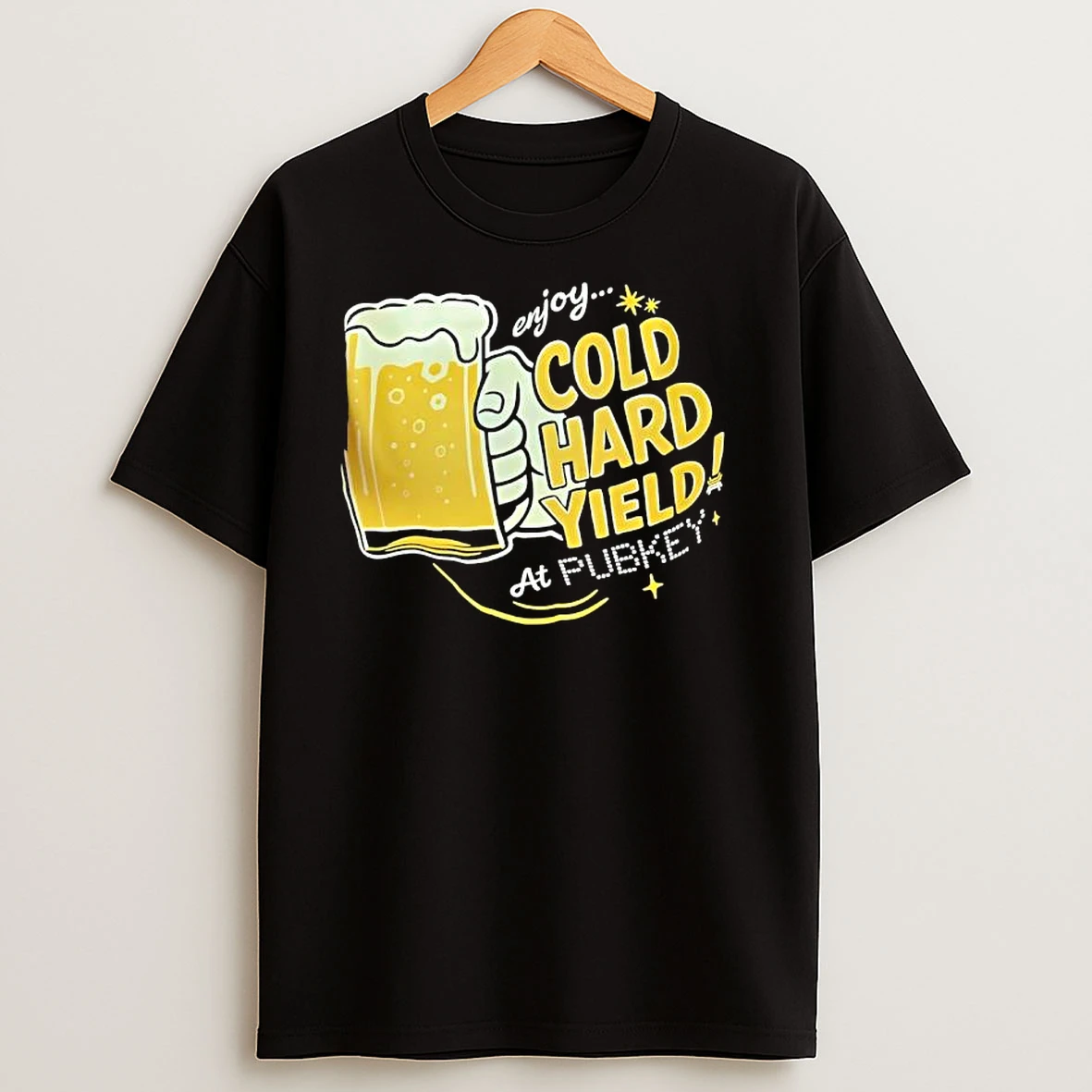 Glass Of Beer Enjoy Cold Hard Yield At Pubkey T Shirts