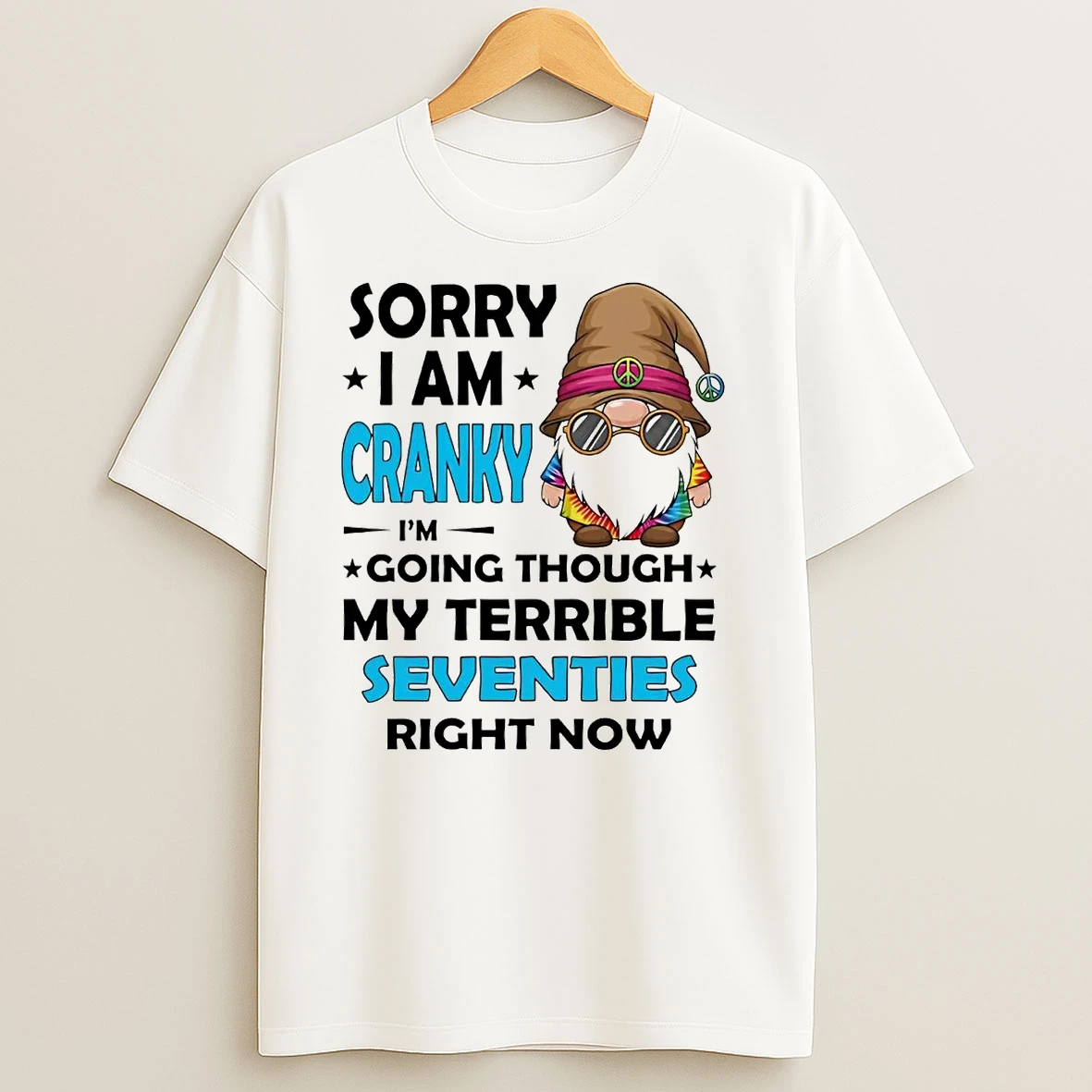 Gnome Sorry I Am Cranky Im Going Though My Terrible Seventies T Shirts