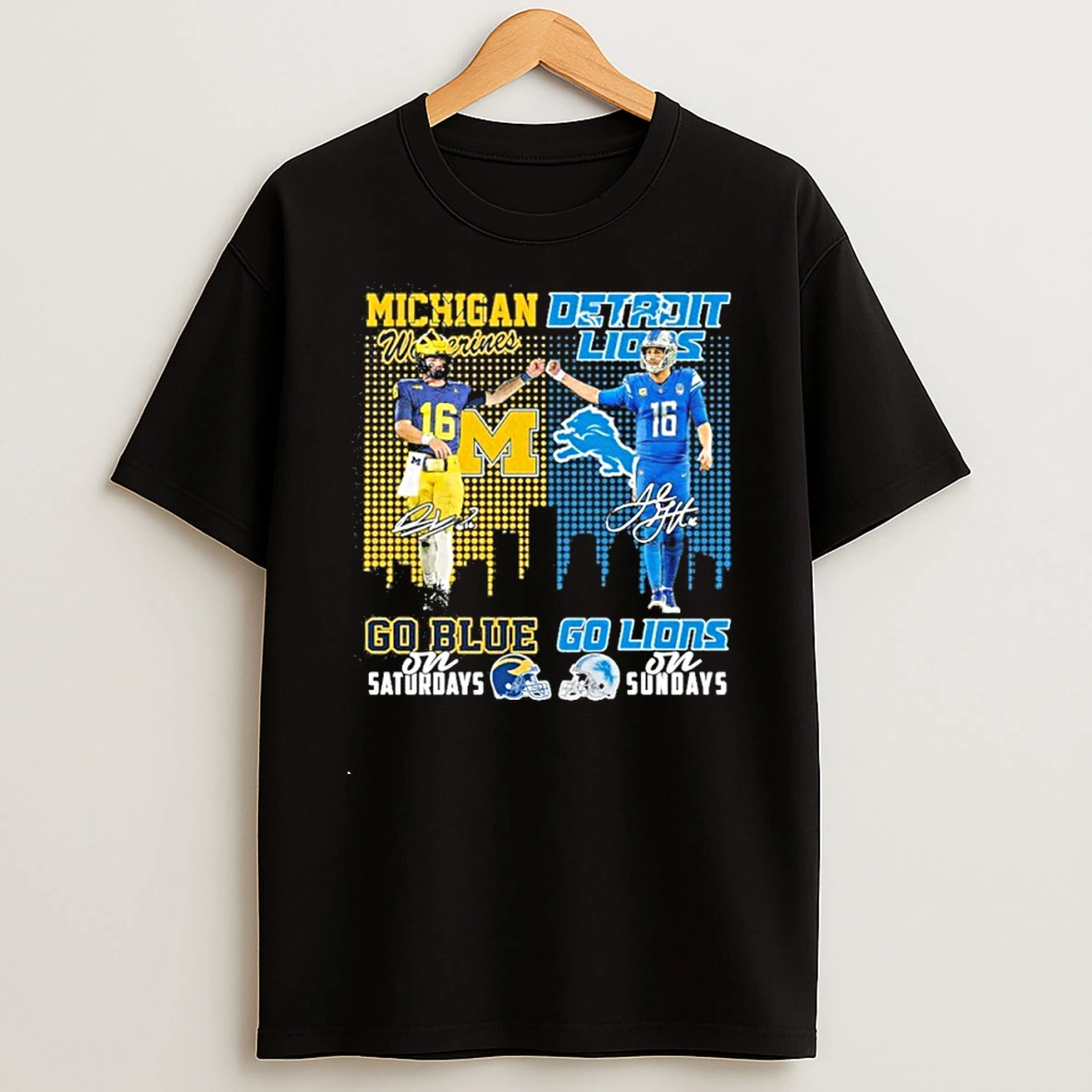 Go Blue Davis Warren On Saturdays And Go Lions Goff On Sundays Shirts