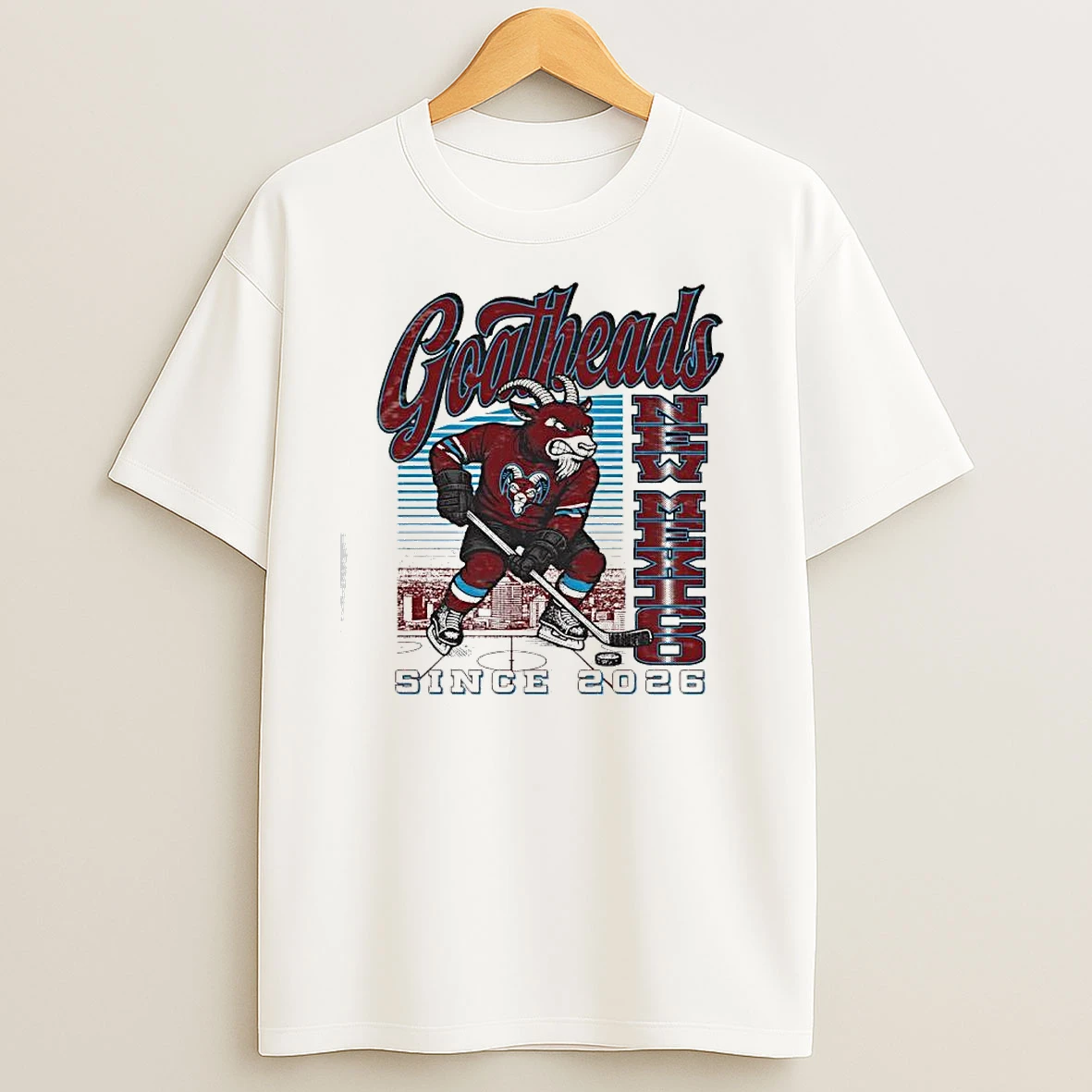 Goatheads New Mexico Hockey Mascot Since 2026 Graphic T Shirts