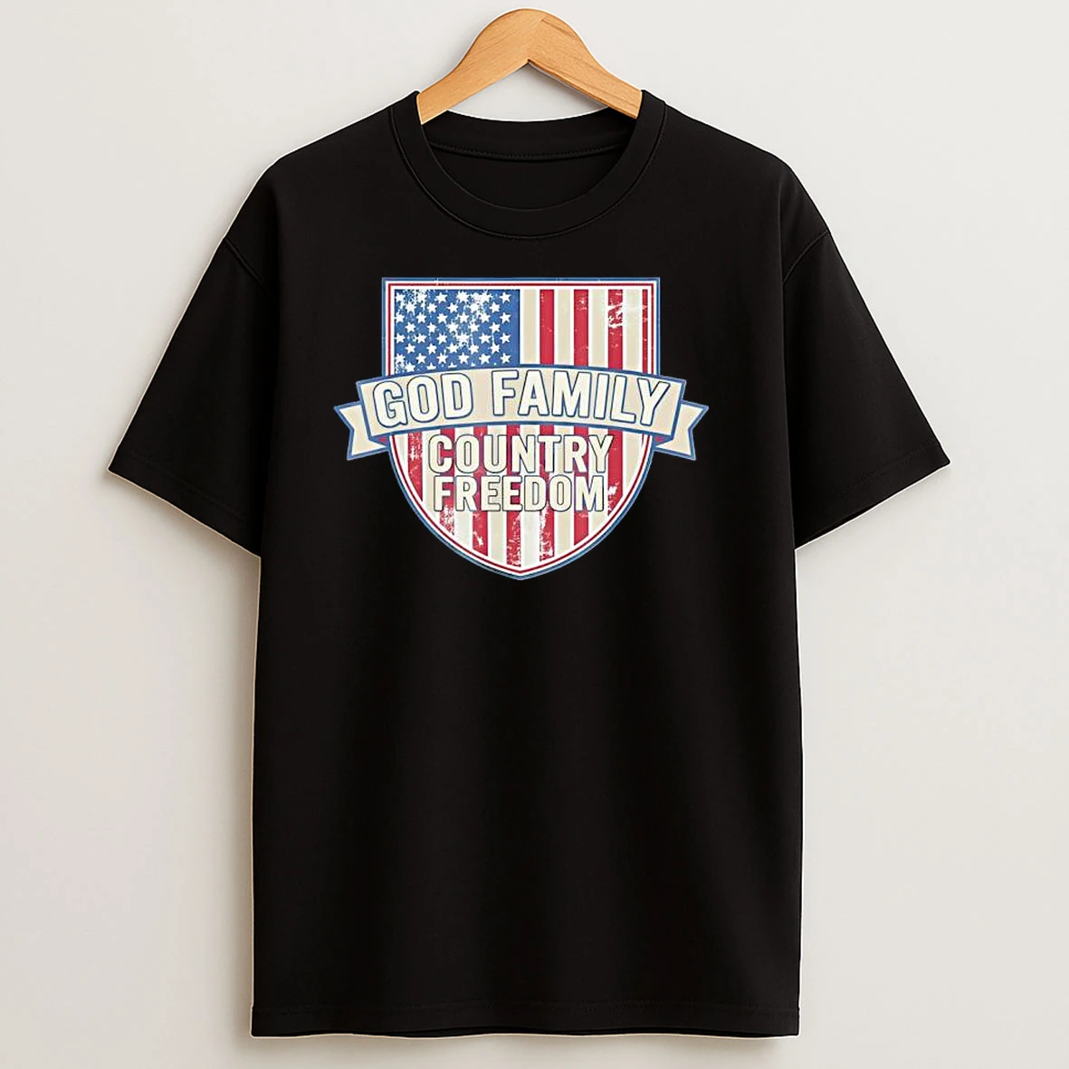 God Family Country Freedom Shield Patriotic T Shirts