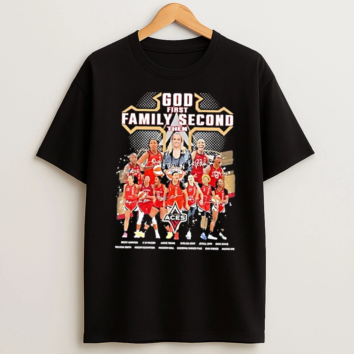 God First Family Second Then Las Vegas Aces All Names Players Shirts