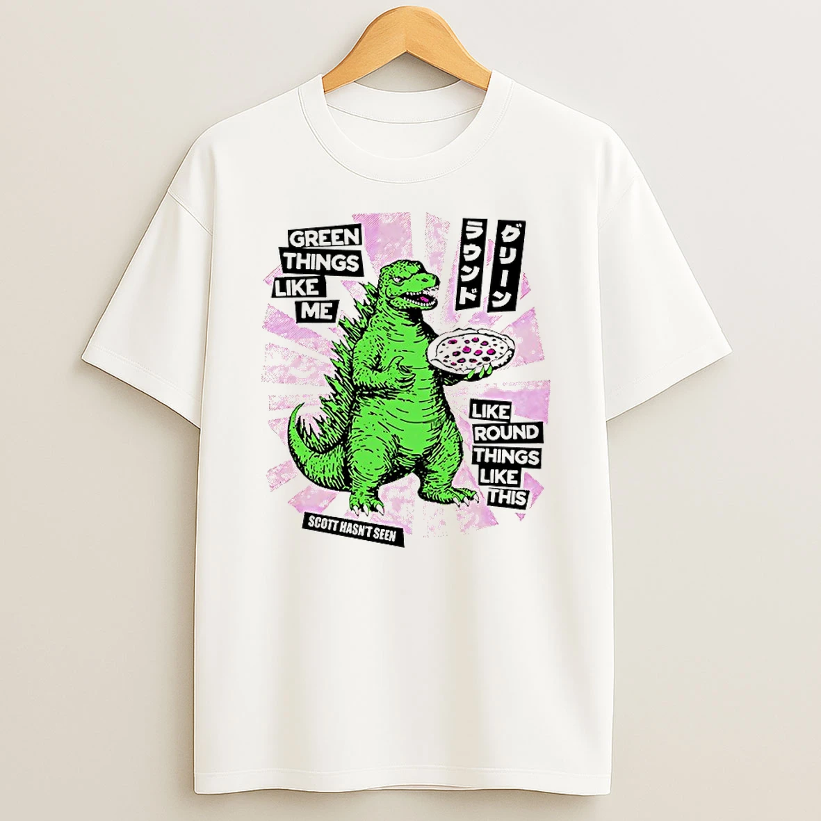 Godzilla Green Things Like Me Like Round Things Like This Shirts