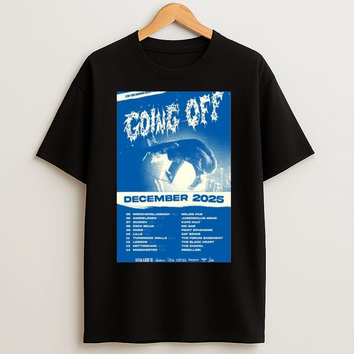 Going Off December 2025 Circle Black T Shirts