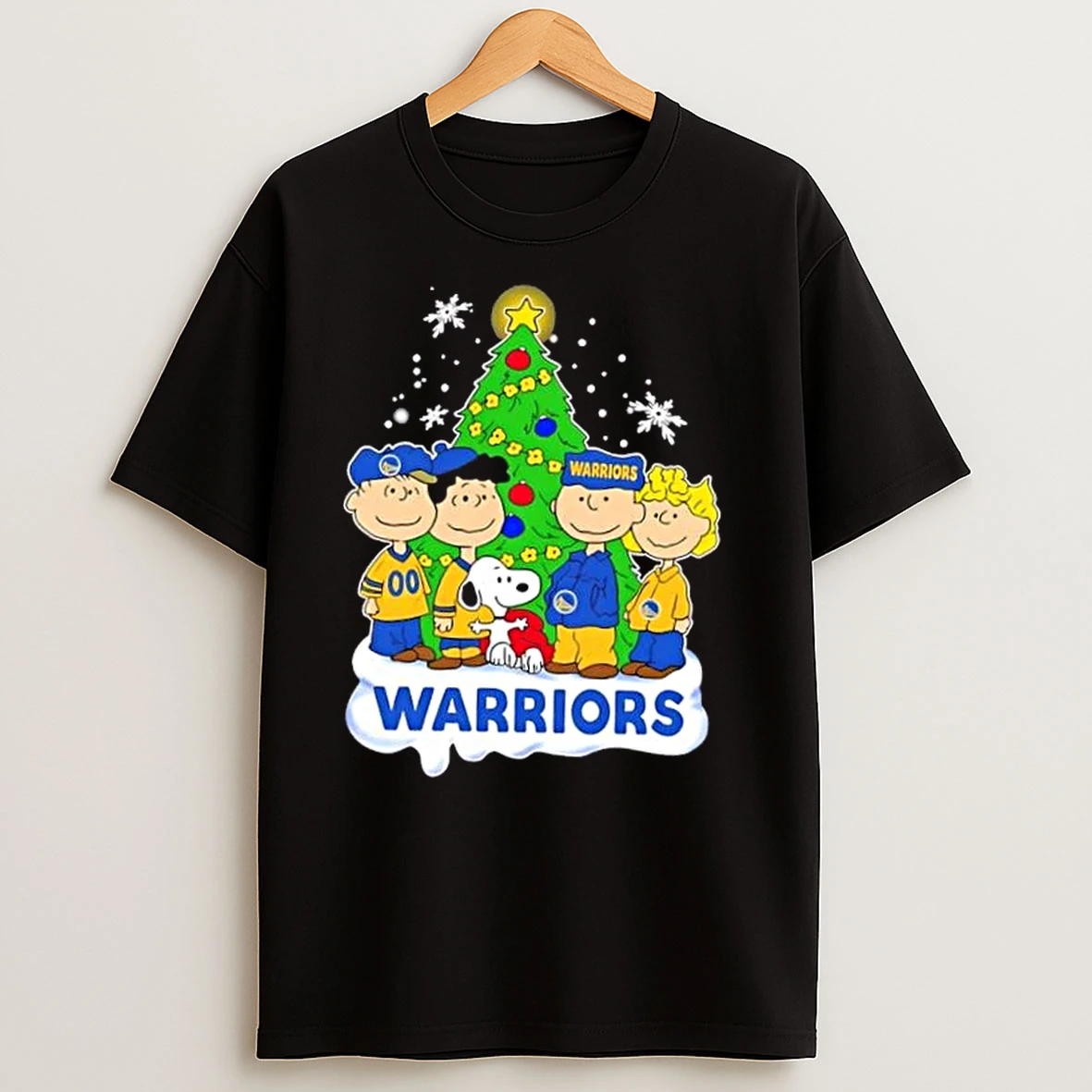 Golden State Warriors X Peanuts Snoopy And Friends Christmas Tree T Shirts