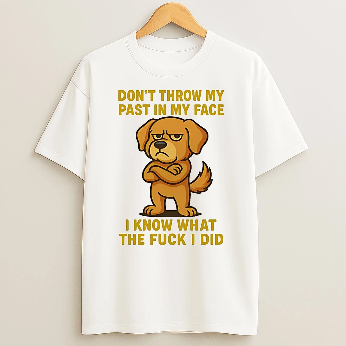 Golden Retriever Dont Throw My Past In My Face I Know What The Fuck I Did Shirts