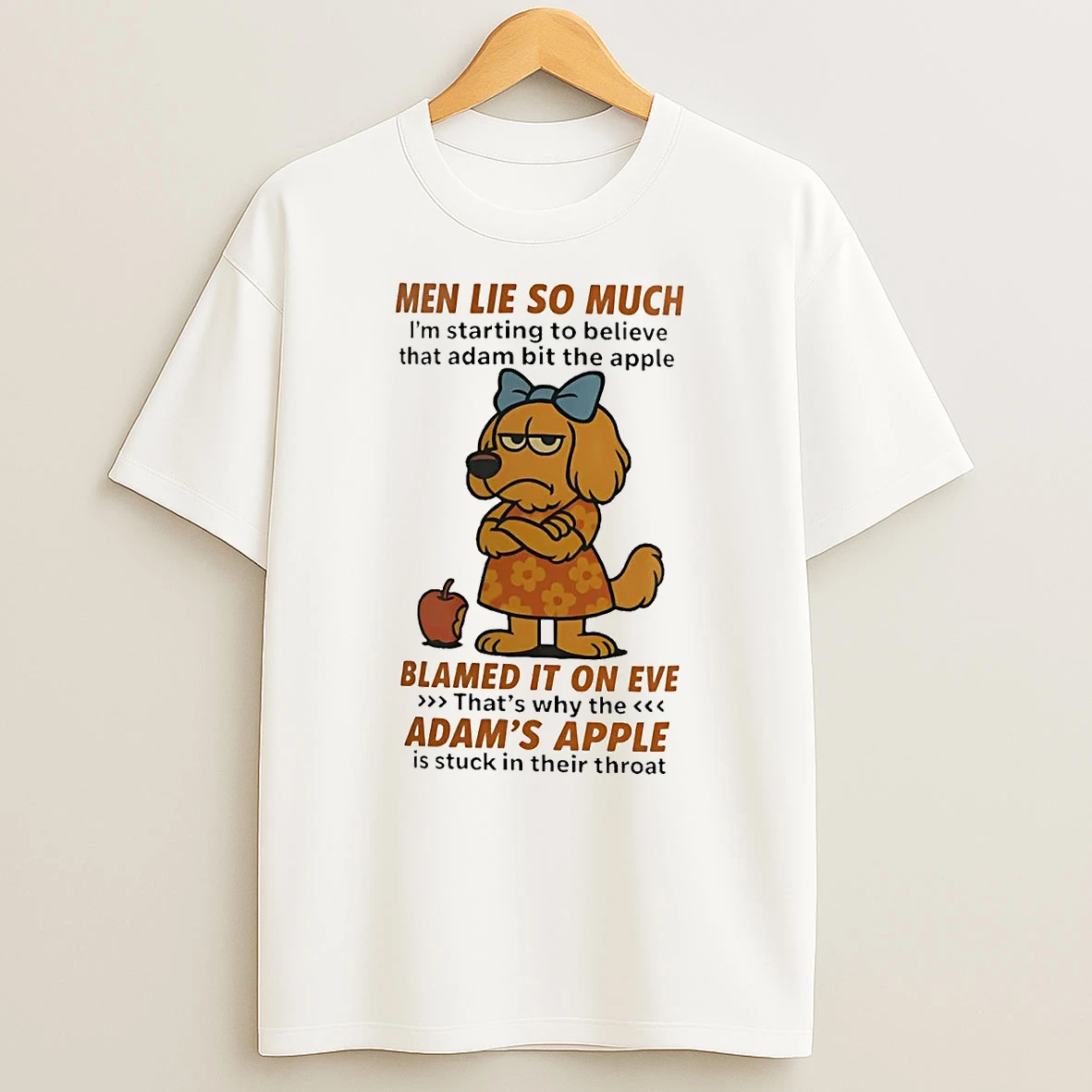 Golden Retriever Men Lie So Much Blamed It On Eve Adams Apple Shirts