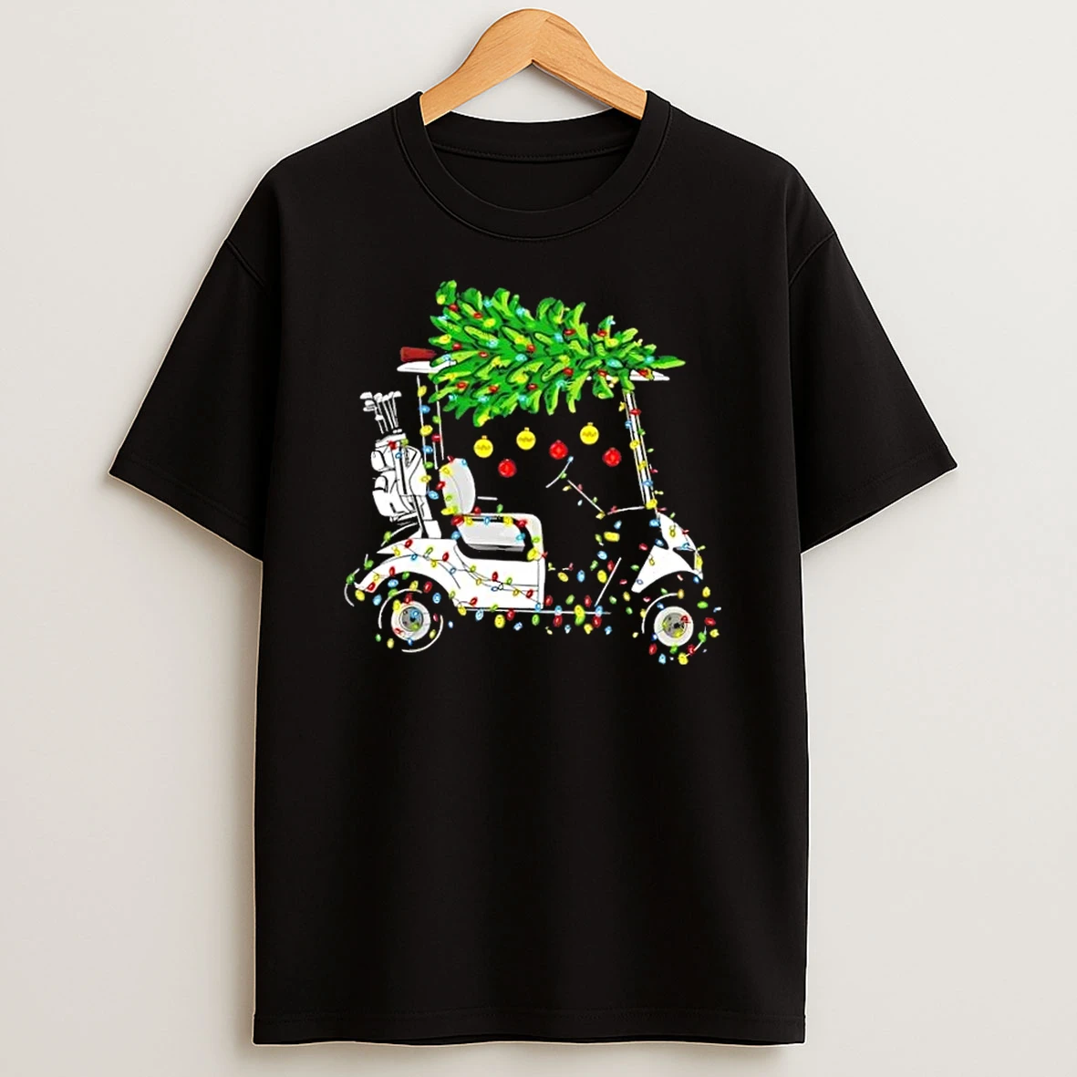 Golf Cart Christmas Tree Lights Shirts