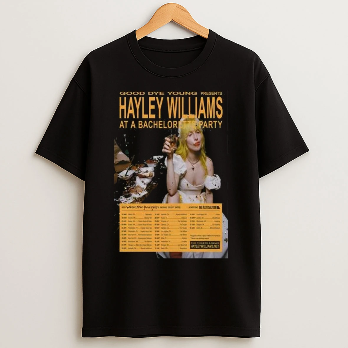 Good Bye Young Presents Hayley Williams At A Bachelorette Party Fall Tour 2026 Circle Black T Shirts