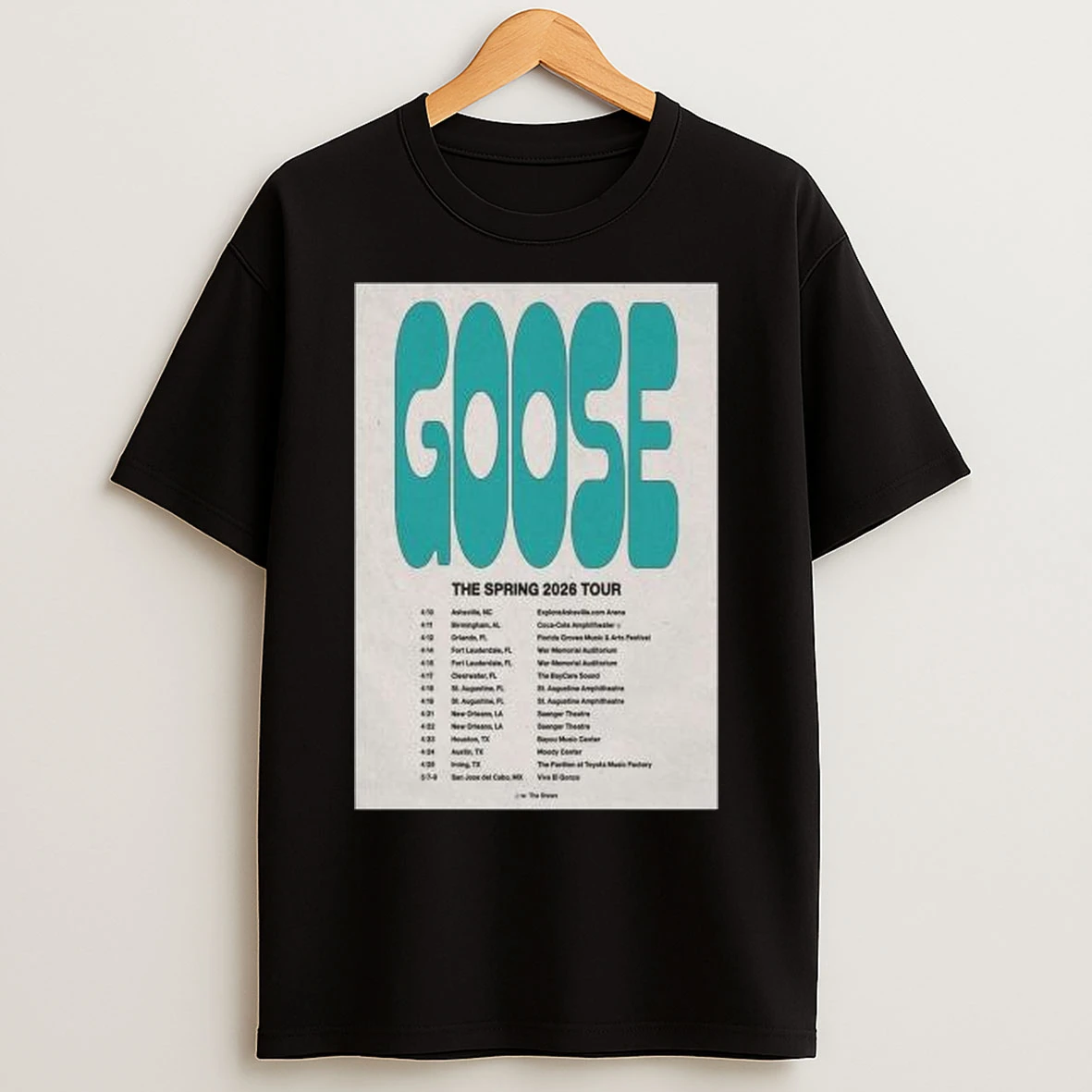 Goose The Spring Tour 2026 Circle Black T Shirts