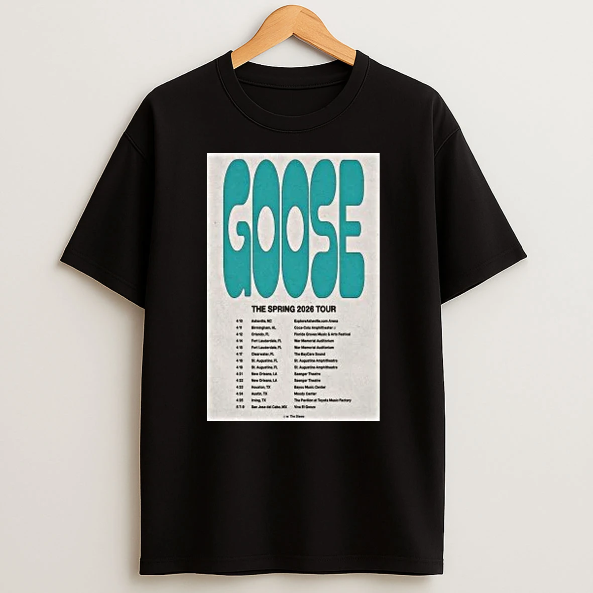Goose The Spring Tour 2026 Shirts