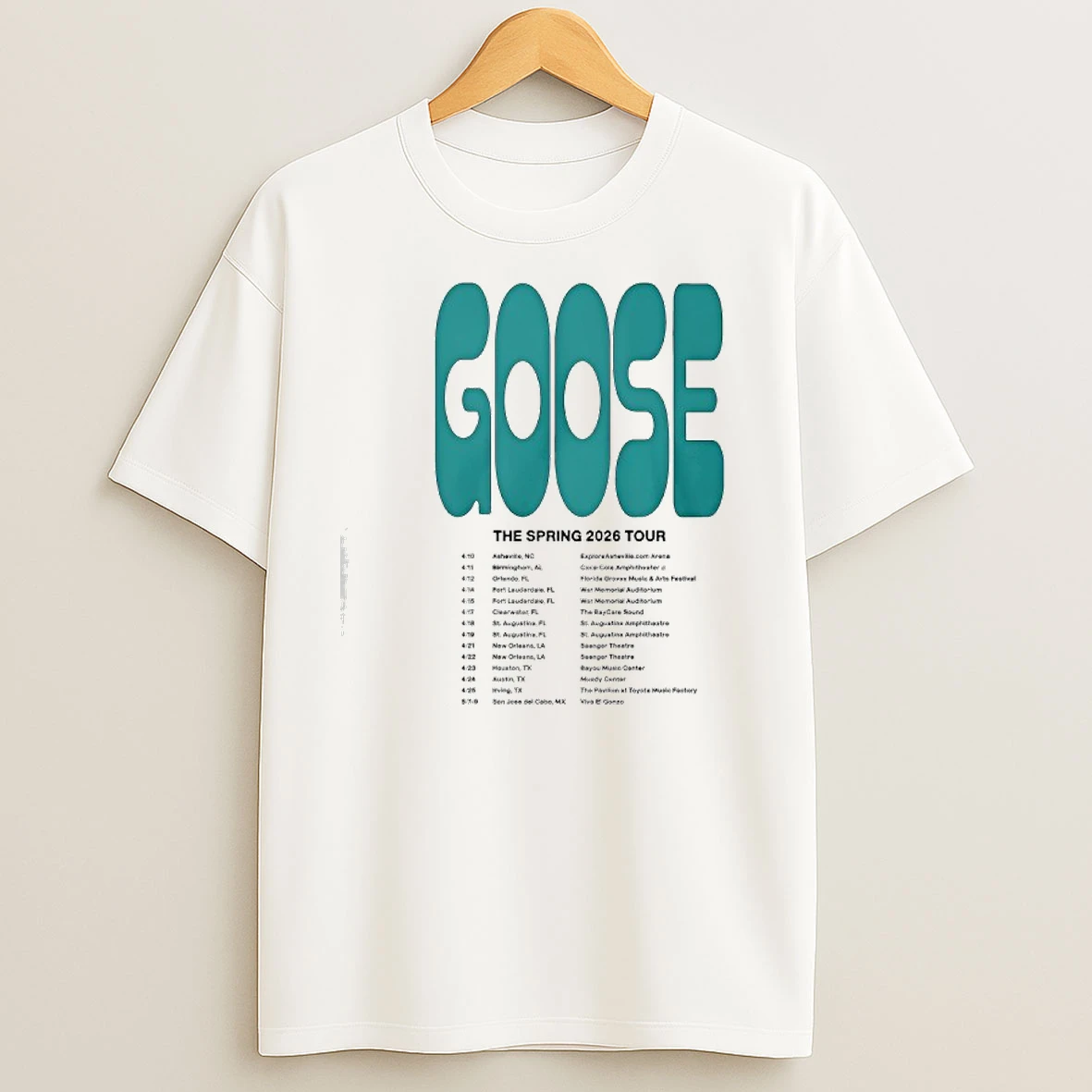 Goose The Spring Tour 2026 T Shirts